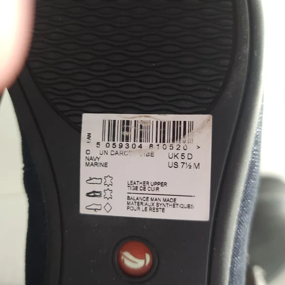 Clarks Women's Navy Shimmer Slip-On Ballet Flats - Picture 6 of 7